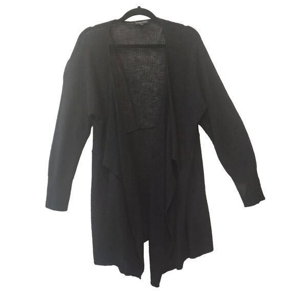 Eileen Fisher Open Front Knit Cardigan Size 1X Feminine Long Sleeve Stretch - Picture 1 of 7